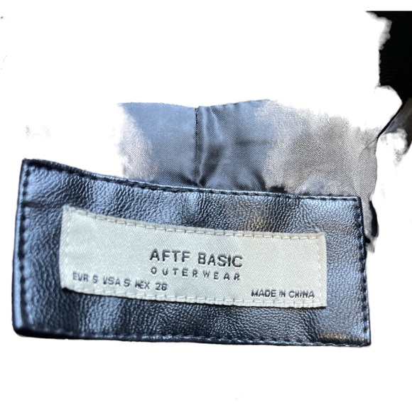 COPY - AFTF Basic Outerwear Black Moto Biker Jacket Women Size Small Zippers EUC - Picture 4 of 4